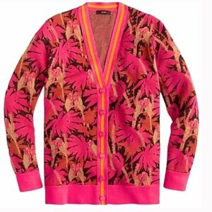 NEW! J. CREW BOYFRIEND PINK PALM CARDIGAN SIZE XS